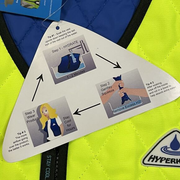 Techniche Mens Hyperkewl Evaporative Cooling Vest Size XL Neon Yellow NWT - Picture 5 of 10